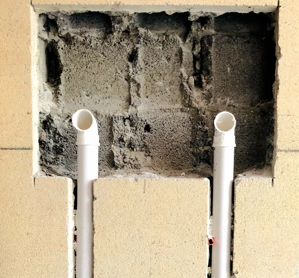 电视墙暗藏式双50管路